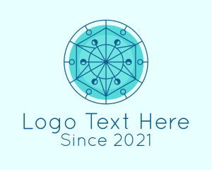Fortune Telling - Astral Circle Hexagon logo design