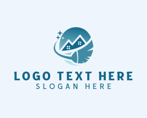 Clean - House Cleaning Broom logo design