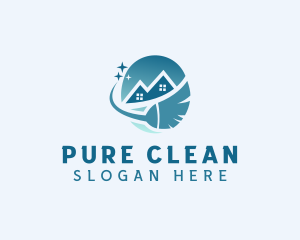 House Cleaning Broom logo design