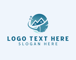 Cleaner - House Cleaning Broom logo design