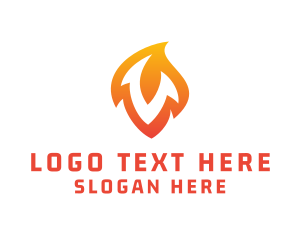 Letter V - Fire Letter V logo design