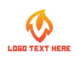 Fire - Fire Letter V logo design