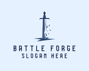 Fight - Knight Sword Weapon logo design