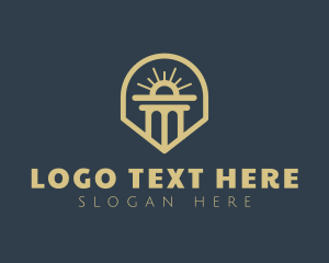 Sun - Column Pillar Sunshine logo design