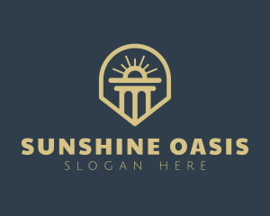 Column Pillar Sunshine logo design