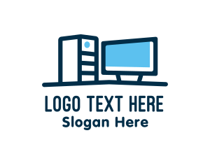 Stroke - Desktop Computer Technician logo design