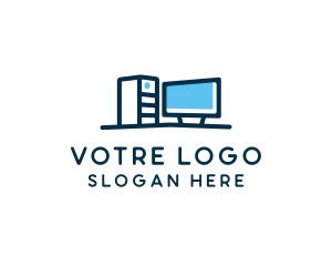 Blue - Desktop Computer Technician logo design