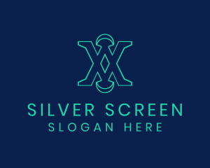 Game Streaming - Digital Software Letter X logo design