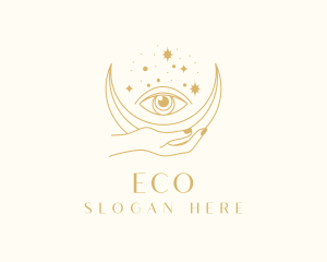 Spiritual - Crescent Moon Eye logo design