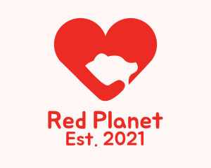 Red Bear Heart logo design