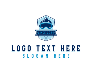 League - Mountain Skiing Sports logo design