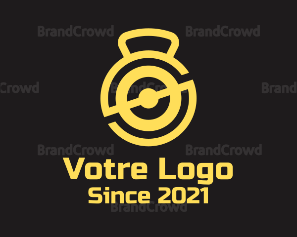 Yellow Kettlebell Weights Logo