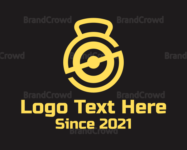 Yellow Kettlebell Weights Logo