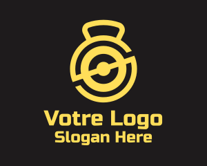 Yellow Kettlebell Weights Logo