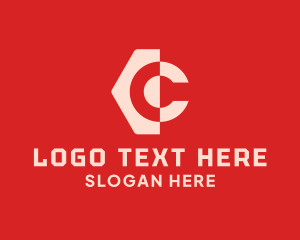 Pink - Digital Letter C Tag logo design