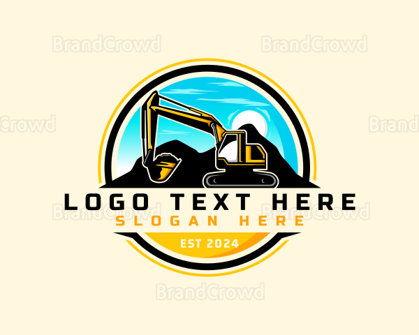 Landscaping Quarry Excavator Logo