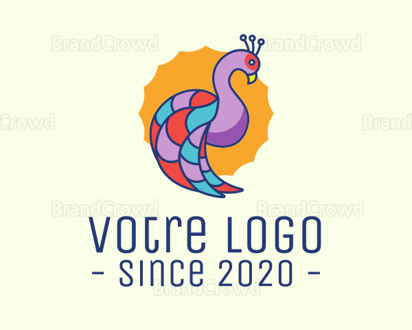 Colorful Peacock Bird Logo