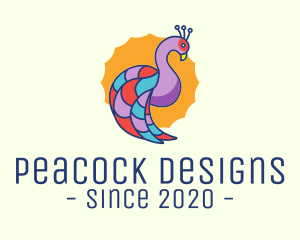 Colorful Peacock Bird logo design