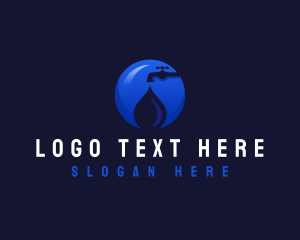 H2o - Droplet Faucet Plumbing logo design