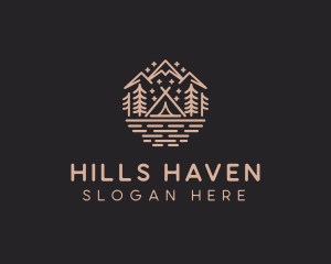 Hills - Nature Campsite Forest logo design