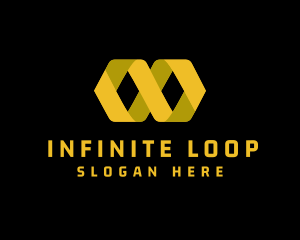 Loop - Gold Business Loop logo design