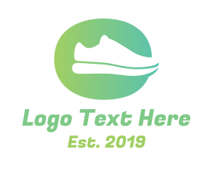 Green Sneaker Shoes logo design