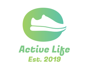 Athletics - Green Sneaker Shoes logo design