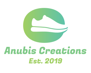 Green Sneaker Shoes logo design