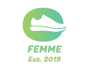 Green Sneaker Shoes logo design