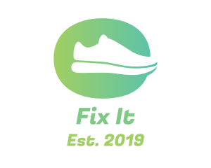 Green Sneaker Shoes logo design