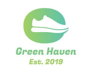 Green Sneaker Shoes logo design