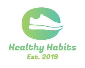 Green Sneaker Shoes logo design