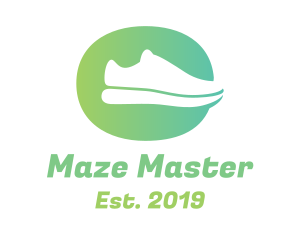 Green Sneaker Shoes logo design