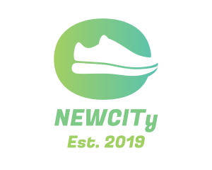 Green Sneaker Shoes logo design