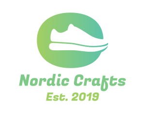 Green Sneaker Shoes logo design