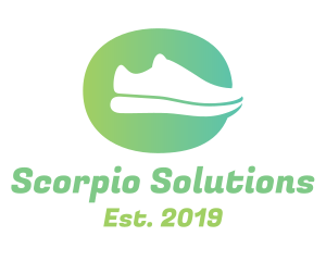 Green Sneaker Shoes logo design