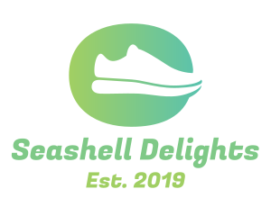 Green Sneaker Shoes logo design