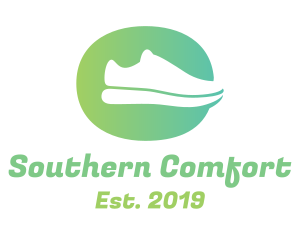 Green Sneaker Shoes logo design