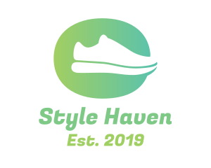 Runner - Green Sneaker Shoes logo design
