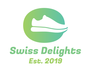 Green Sneaker Shoes logo design