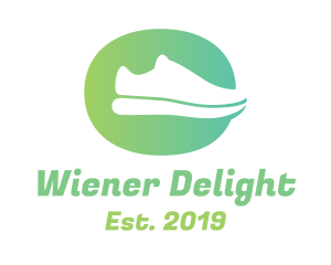 Green Sneaker Shoes logo design