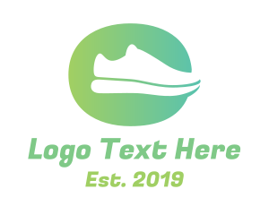 الركلات - تصميم شعار أحذية الأحذية الرياضية الخضراء