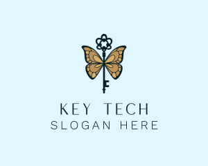 Beautiful Butterfly Key logo design