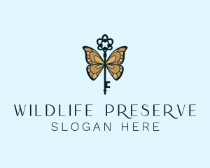 Taxidermy - Beautiful Butterfly Key logo design