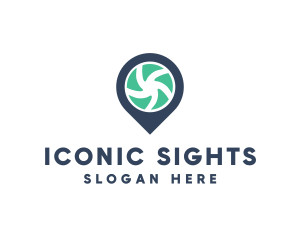 Pin Lens Shutter logo design