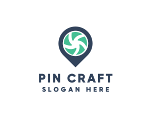 Pin - Pin Camera Shutter logo design