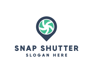 Shutter - Pin Camera Shutter logo design