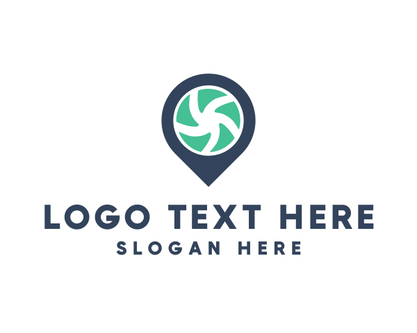 Find - Pin Lens Shutter logo design