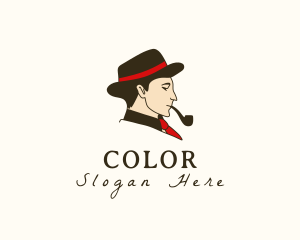 Cigar - Gentleman Smoking Pipe logo design