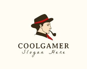 Clothing Line - Gentleman Smoking Pipe logo design